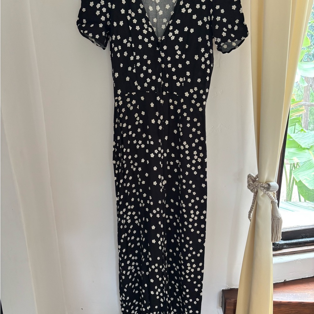 Reformation Black and White Floral Maxi Dress